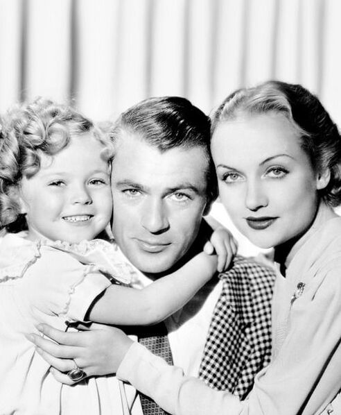 Gary Cooper with Shirley Temple and Carole Lombard