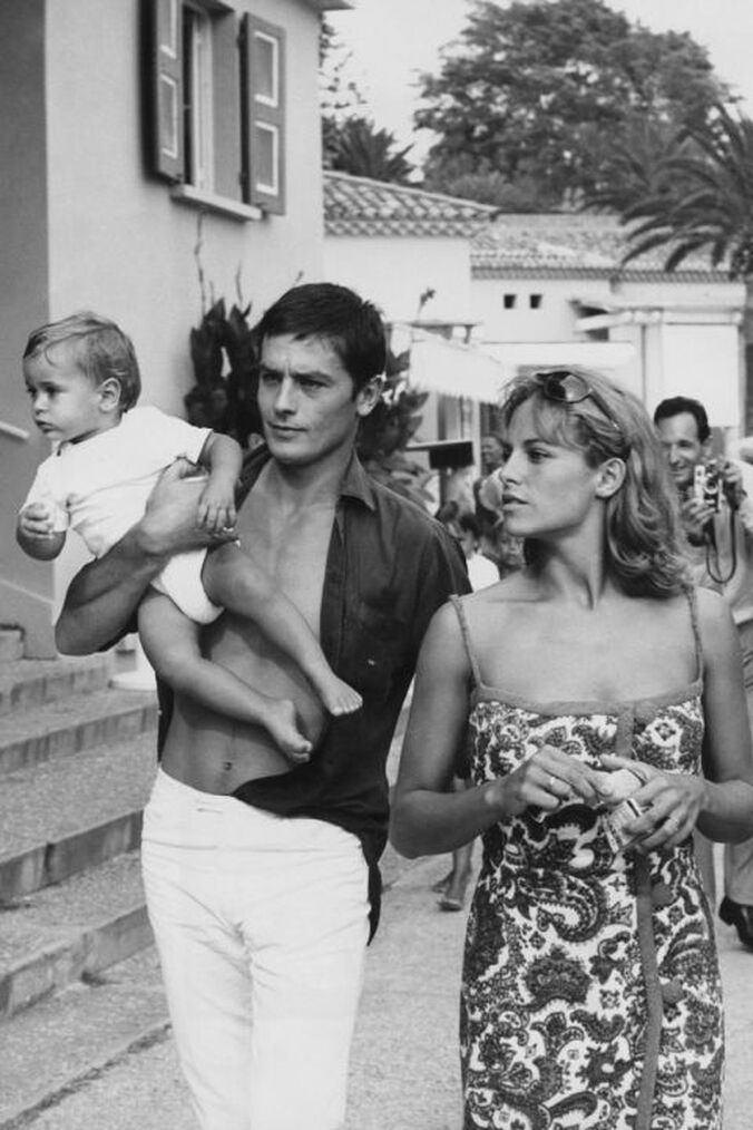 Alain Delon with his wife Natalie Delon and their son, Anthony Delon
