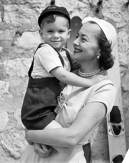 Olivia De Havilland  with her son Ben Goodrich, 1952