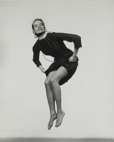 Grace Kelly jumping in the air