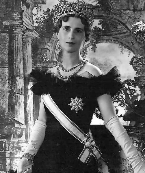 Princess Olga of Yugoslavia wearing Boucheron diamond tiara