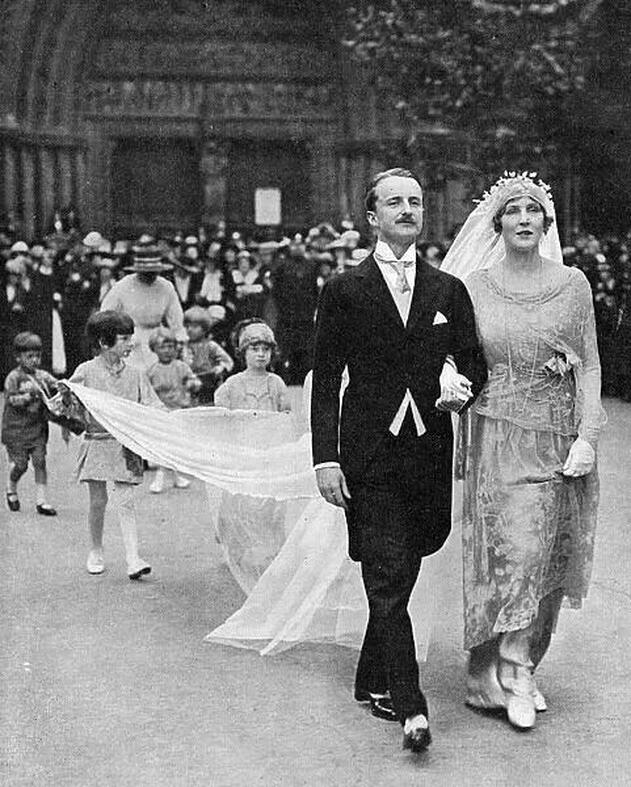 Lady Diana Manners and her husband Duff Cooper on their wedding day, June 1919