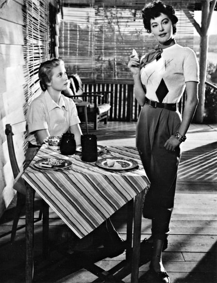 Grace Kelly with Ava Gardner in film Mogambo(1953)