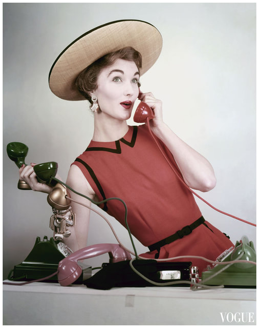 E​velyn Tripp (1927-1995), most elegant model in the world, on cover of Vogue, 1953