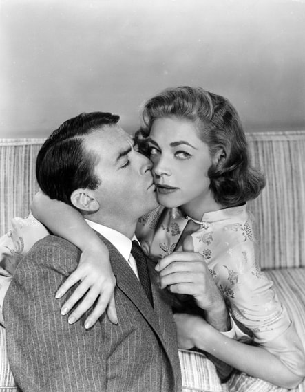 Lauren Bacall with Gregory Peck in film Designing Woman, 1957