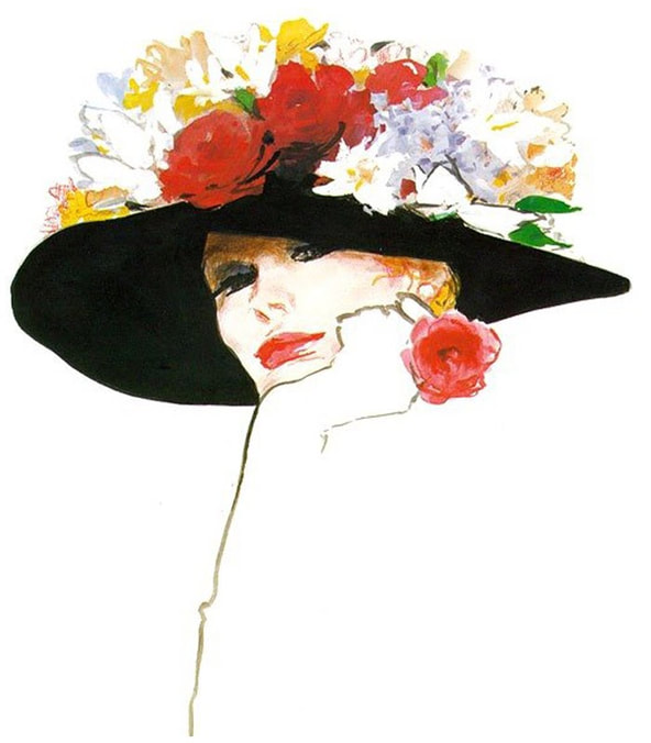 Illustration of René Gruau (4 February 1909 – 31 March 2004) for Christian Dior