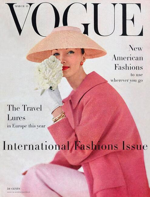 E​velyn Tripp (1927-1995), most elegant model in the world, on cover of Vogue