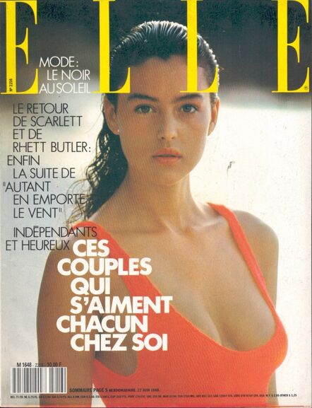 Monica Bellucci on cover of Elle, June 1988