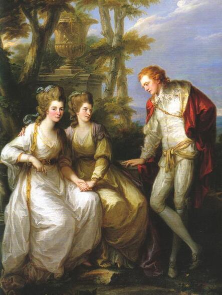 Georgiana with her siblings, Henrietta and George, by Angelica Kauffman, c. 1774.