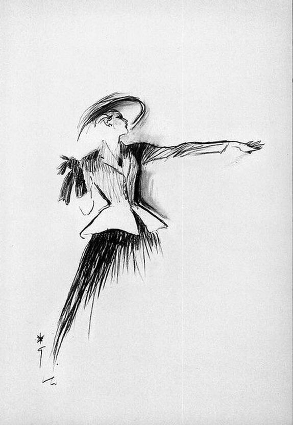 René Gruau's illustration of Christian Dior's New Look
