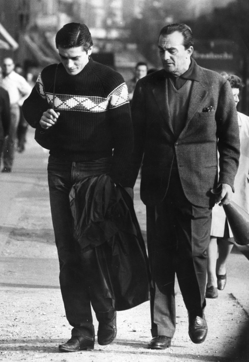Luchino Visconti con Alain Delon