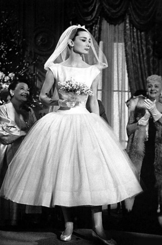 Audrey Hepburn's wedding dress in film Funny Face, 1957 designed by Hubert de Givenchy