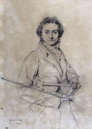 The violinist Niccolo Paganini (1819) by Dominique Ingres