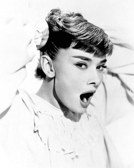 Audrey Hepburn yawning in Roman Holiday