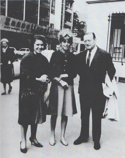 Catherine Deneuve with her parents Renée Simonot and Maurice Dorléac, 1961.