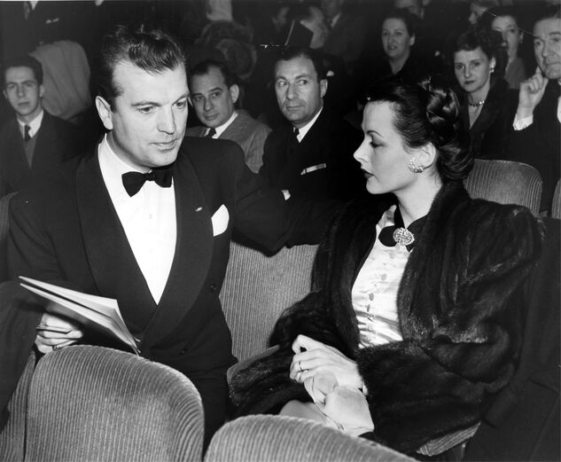 Hedy Lamarr with husband John Loder at the premiere of The Lady in the Dark