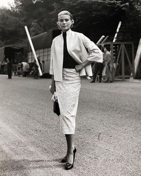 Elegant style icon wardrobe essentials: Grace Kelly in turtle neck sweater