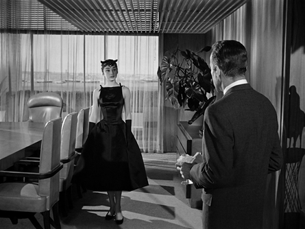 Audrey Hepburn with Humphrey Bogart in film Sabrina(1954)