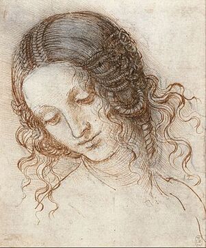 Leonardo da Vinci: Head of Leda, in the Royal Collection