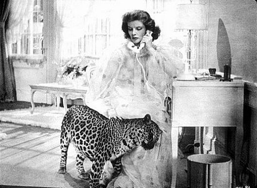 Katharine Hepburn in film Bringing Up Baby (1938)