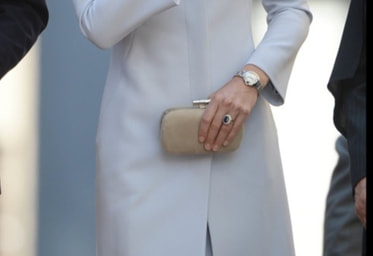 Kate Middleton dove grey coat/coatdress with funnel neck custom made/bespoke by Alexander McQueen