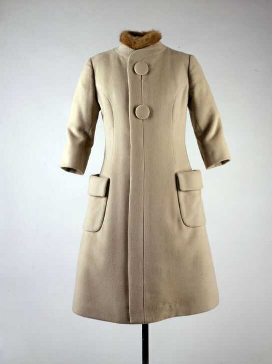 Jackie Kennedy Inauguration day beige coat, 20 January 1961