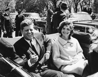 Jackie Kennedy as the first lady of the United States with John Kennedy the president