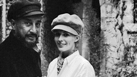 Jean Seberg and her husband Romain Gary, 1966