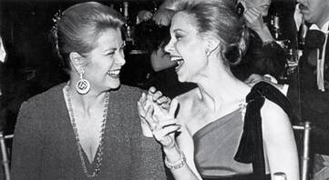 Lynn Wyatt (born July 16, 1935), the socialite and patron of haut couture, with Grace Kelly