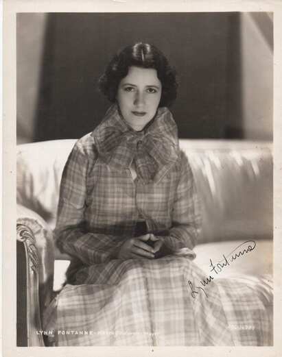 Lynn Fontanne (6 December 1887 – 30 July 1983), the theater actress who is forever young