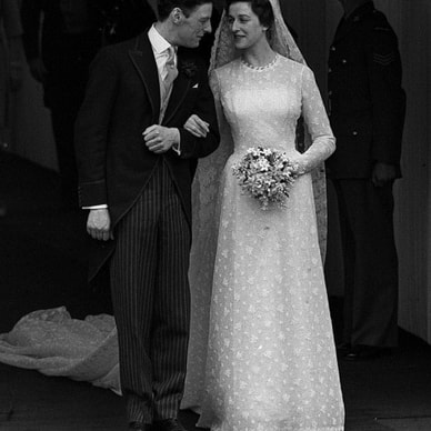 Princess Alexandra of Kent and the Hon. Angus Ogilvy on their wedding, 24 April 1963, Westminster Abbey, London