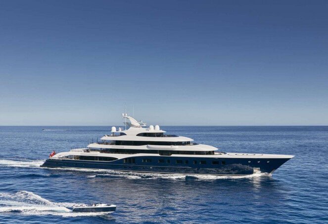 The world´s second richest man Chairman and CEO of Bernard Arnault luxury yacht Symphony 