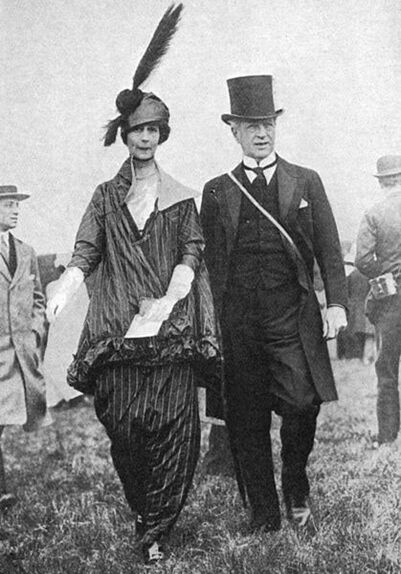onsuelo Vanderbilt, Duchess of Marlborough, with  Charles Spencer-Churchill, The 9th Duke of Marlborough, at Derby, 1914