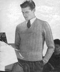 Roger Moore as a knitwear model in the 50s