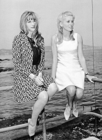 Young Catherine Deneuve and her sister Françoise Dorleac 