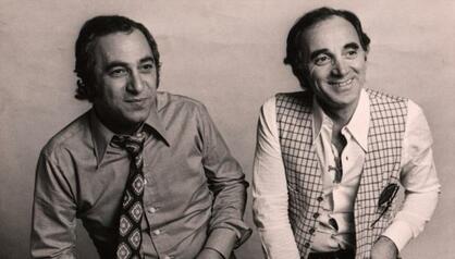  French composer George Garvarentz (left) with Charles Aznavour (right)