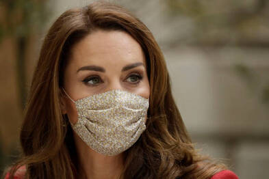 Kate Middleton wearing Amaia cotton facial mask October 2020