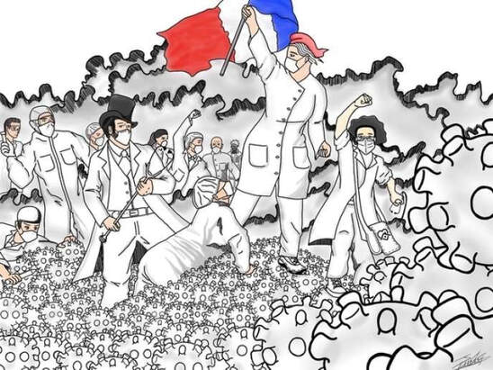 La Liberté guidant le peuple d'Eugène Delacroix new anti coronavirus version