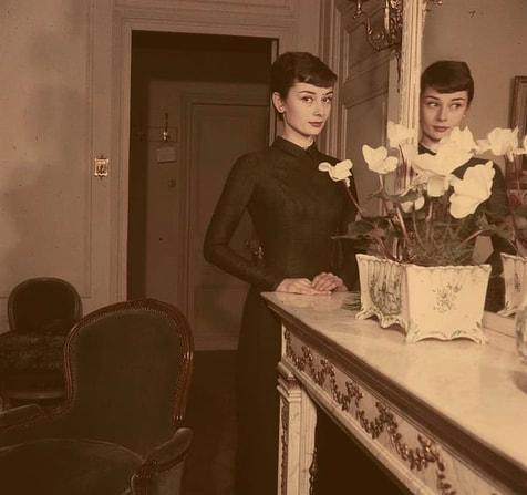 Elegant style icon wardrobe essentials: Audrey Hepburn in little black dress, photo by Jack Garofalo, 1955