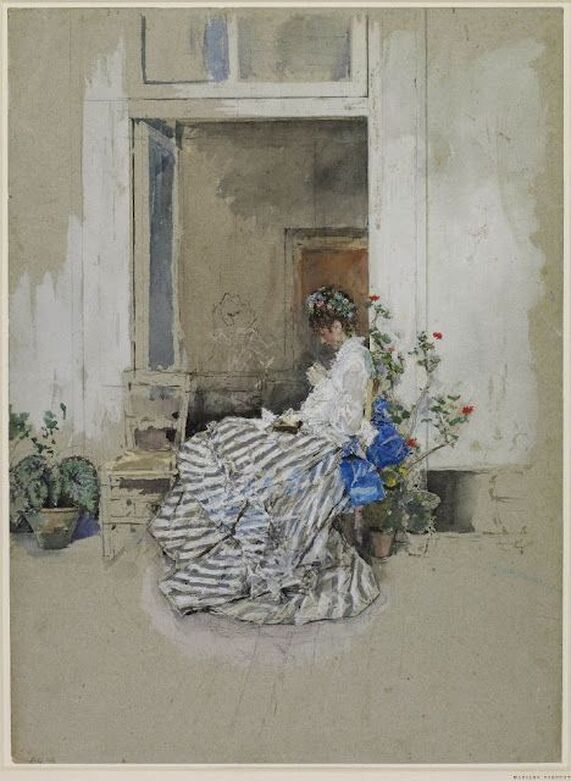 Mariano Fortuny's mother Cecilia Madrazo(1846-1932), portrait by Mariano Fortuny's father Mariano Fortuny y Marsal