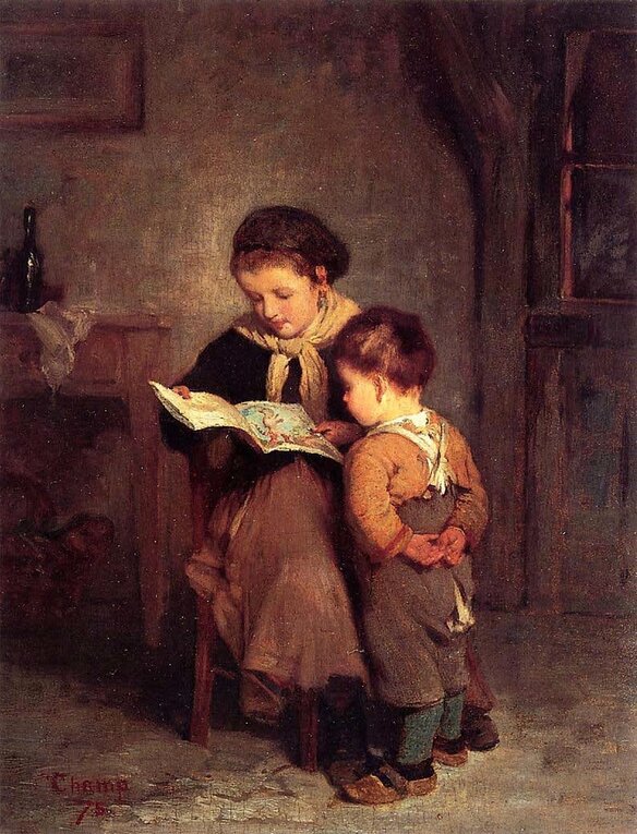 Puss in Bottes (1875) by James Wells Champney (1843-1903)