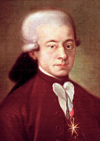 Wolfgang Amadeus Mozart portrait of 1777 when he was 21 years old
