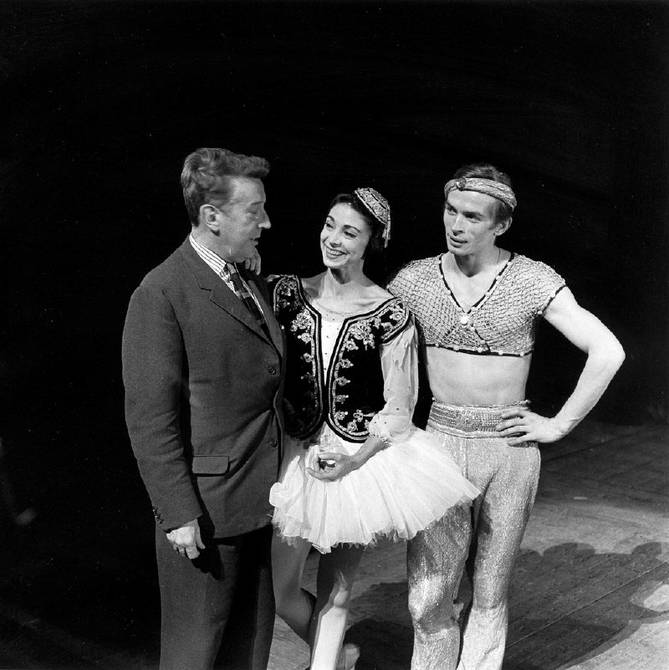 Margot Fonteyn with Sir Frederick Ashton and Rudolf Nureyev